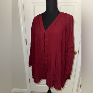 LOFT Plus Maroon Blouse Size 26